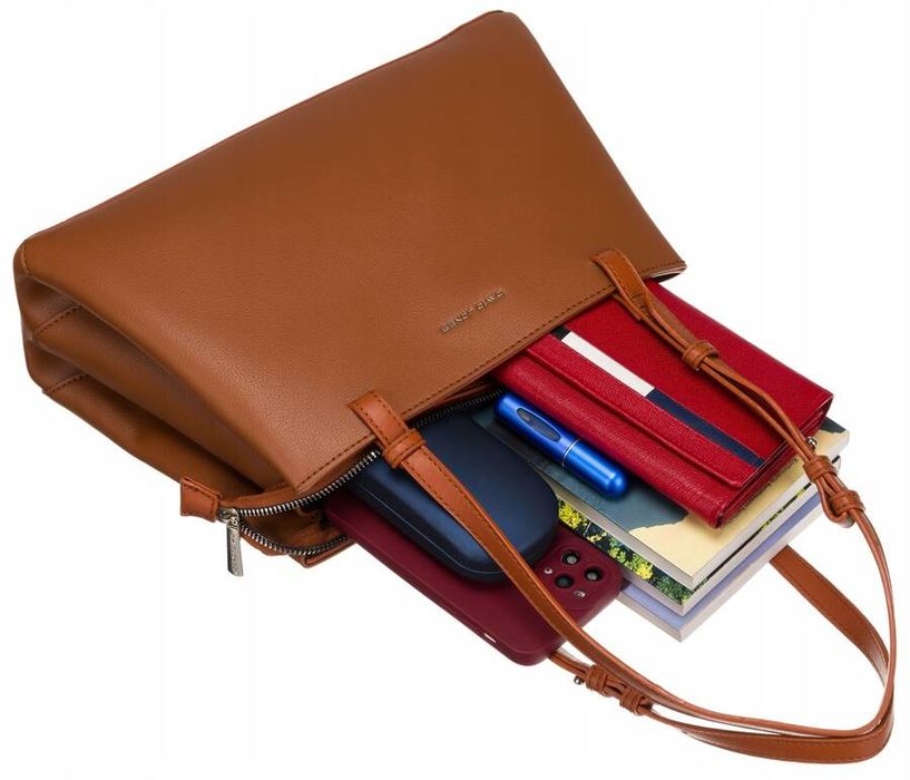 klasyczna torebka damska ze skóry ekologicznej - david jones