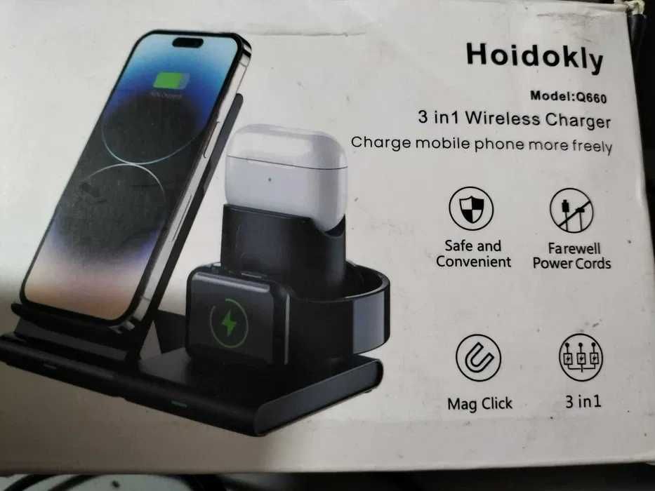 Ładowarka Bezprzewodowa, Czarna iPhone 14/14 Pro/13/12/11