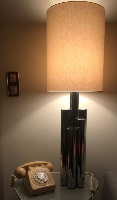 Candeeiro de mesa Tubolar Cromado Gaetano Scolari anos 60,70