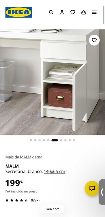 Secretária IKEA Malm cor Preto - ótimo estado - negociável