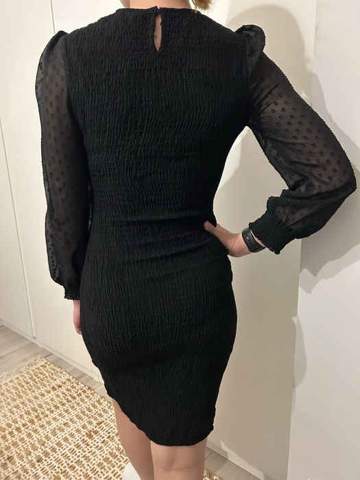 Sukienka Desigual mala czarna przezroczyste rekawy rozmiar XS