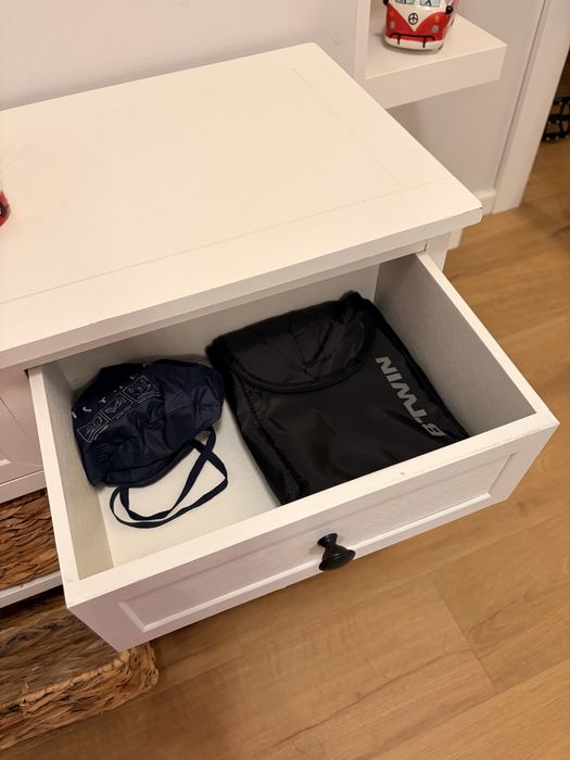 Komoda konsola biała rattan drewno Safavieh