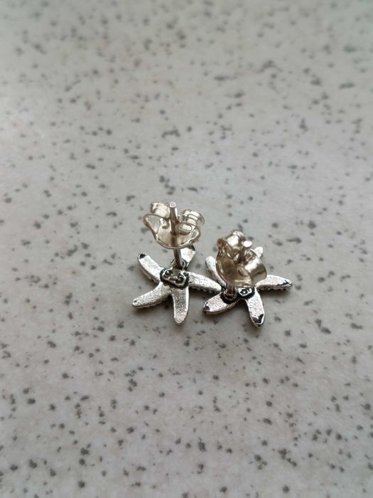 Srebrne kolczyki sztyfty Rozgwiazdy S925 Kolczyki Rozgwiazda