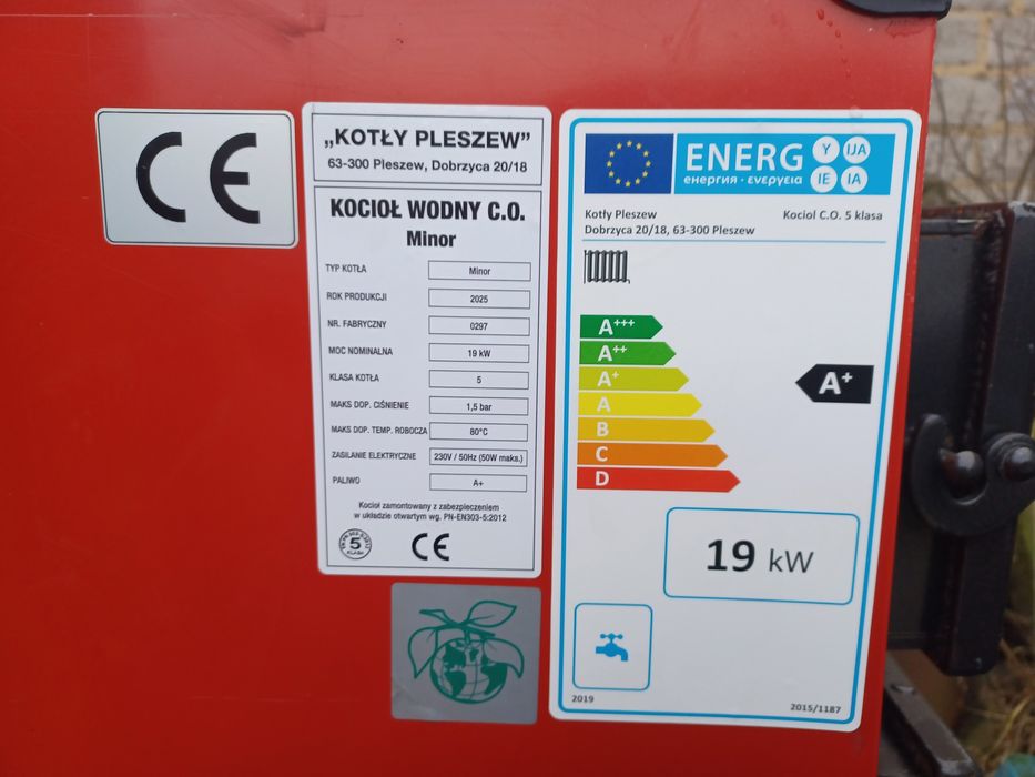 Kocioł kotły 19kW do 180m2 Piec piece na drewno węgiel pelet klasa