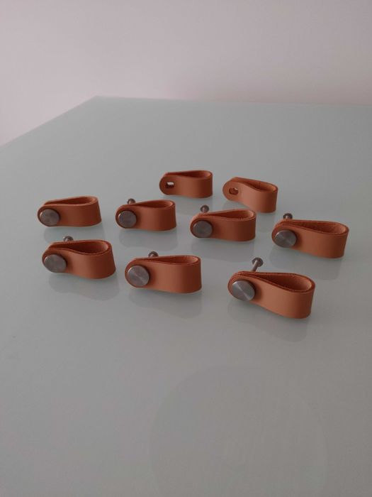 Conjunto 7 puxadores pele IKEA Östernäs