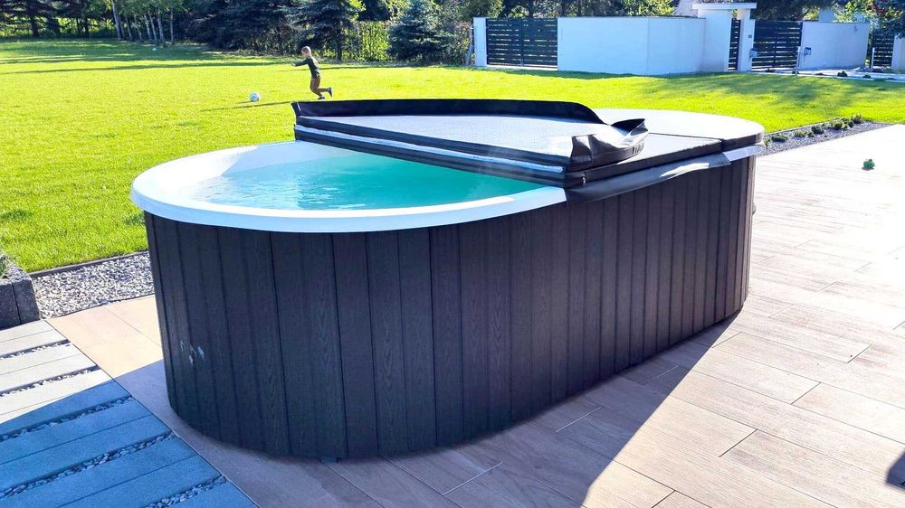 BASEN z hydromasażem ogrzewaniem Pompa Ciepła LED niecka swimspa