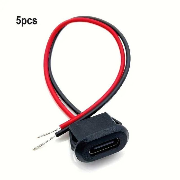 Entradas Type-C fêmea 2 Pin conector USB-C - Carregador DIY