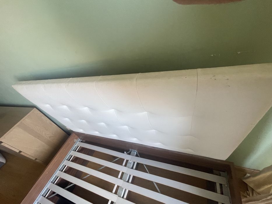 Cama de casal 160x200 com cabeceira estofada + colchão molas ensacadas (oferta)