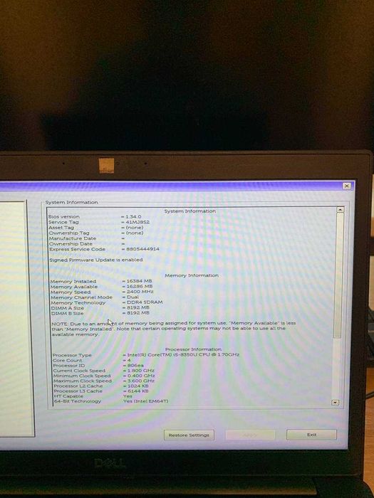 Dell Latitude 7490 / i5-8350U / 16 GB RAM / Full HD