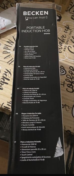 Placa de Indução Portátil becken BPH9590 (2200W - 35 cm)