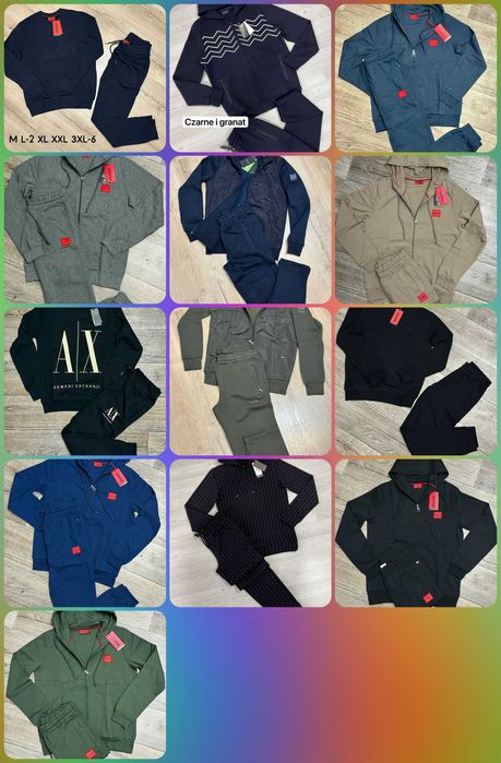 Komplety meskie Hugo Boss Super Premium Armani AX sklep dresy OUTLET