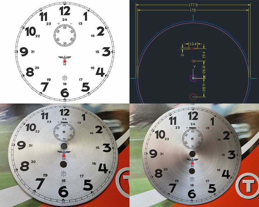 Циферблат старинных антикварных часов - 4