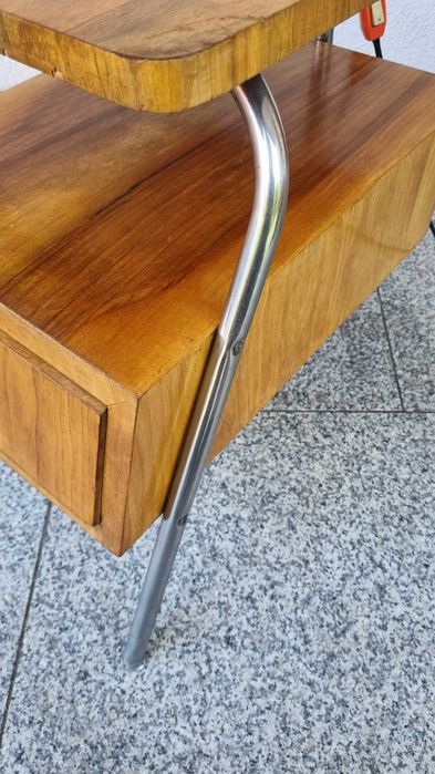 Podłogowa Lampa ze stolikiem TYP LG-01 Design PRL lata 50 Bauhaus