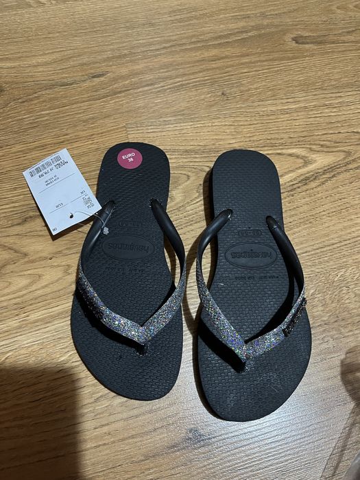 Havaianas japonki klapki brokatowe 35-36