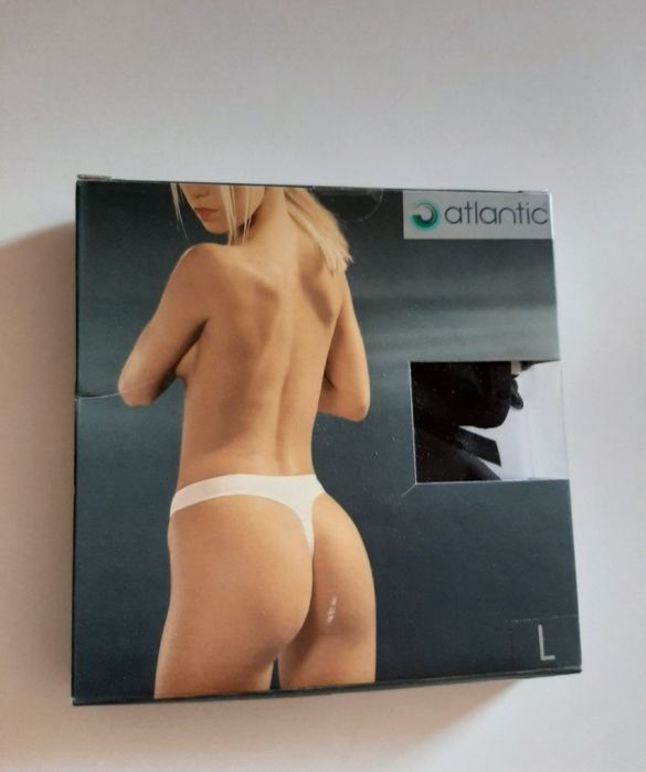 Stringi damskie Atlantic, rozmiar L, 2PACK, kolor czarny
