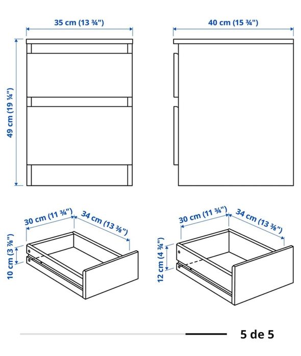 Mesa de cabeceira branca Ikea