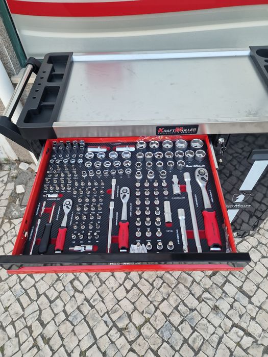 carinho de ferramenta 7 gavetas completas novo