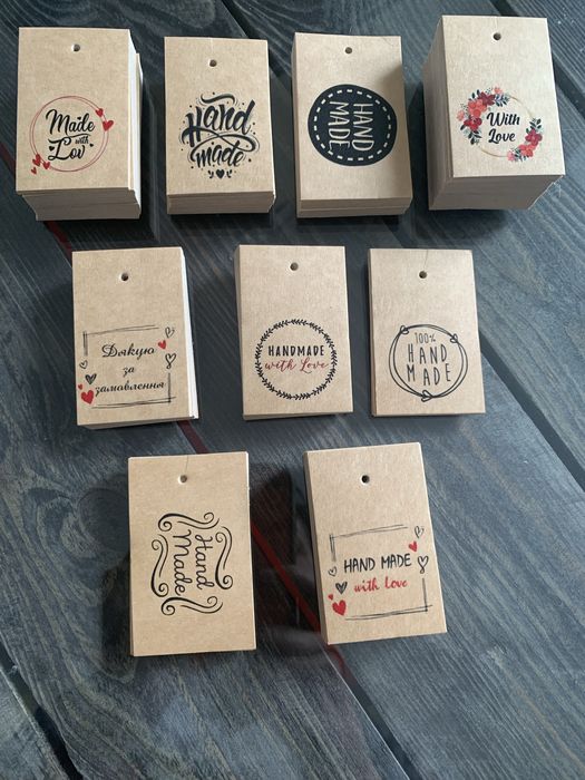 Бірки hand made, ручна робота 50 шт