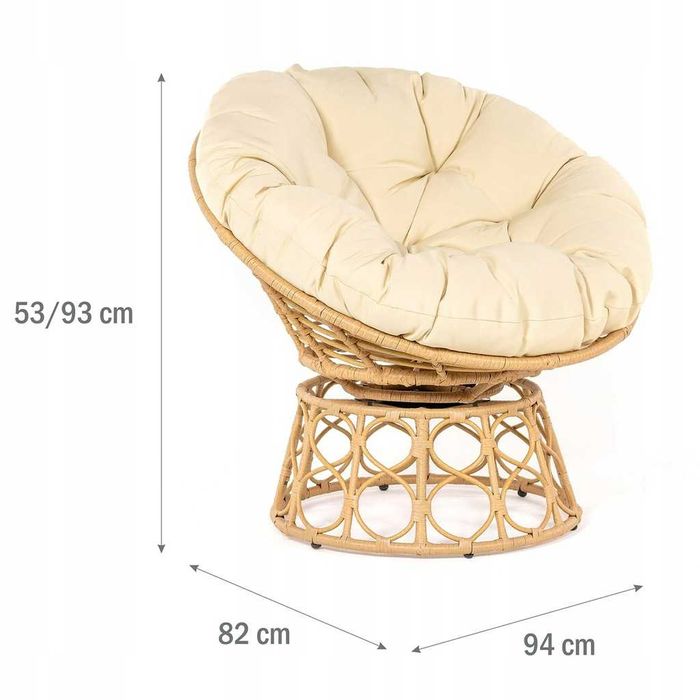 Fotel ogrodowy, balkon, obracany technorattan