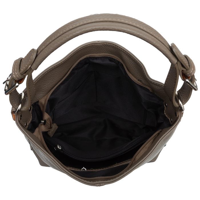 VERA PELLE torebka skórzana elegancka worek z paskiem V566 c.limonkowa