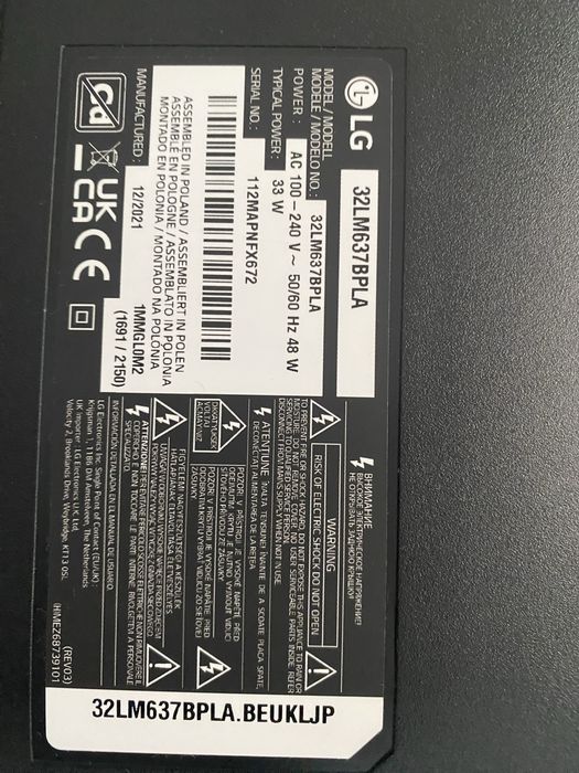 TV LG 32” Polegadas