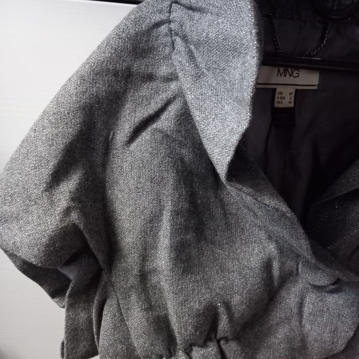 Narzutka na ramiona sylwester MNG S/ M szara ze srebrną nitką