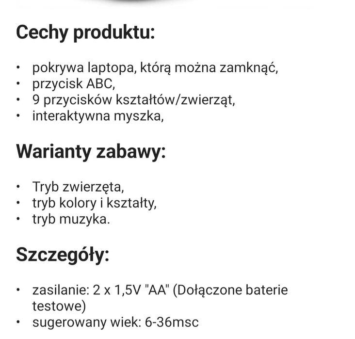 Komputerek/laptop Vtech