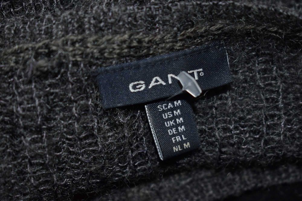 Sweter wełniany 38 M wełna moher Gant cienki dłuższy tunika ciepły