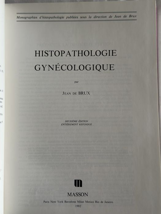 Jean De Brux Histopathologie gynécologique