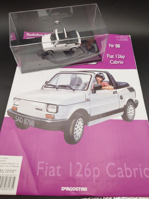 1:43 DeAgostini Kultowe Auta PRL Fiat 126p Cabrio  +gazetka