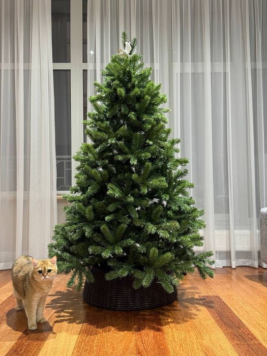 Новорічний кошик діам.65,плетений кошик під ялинку, ялинкова спідниця