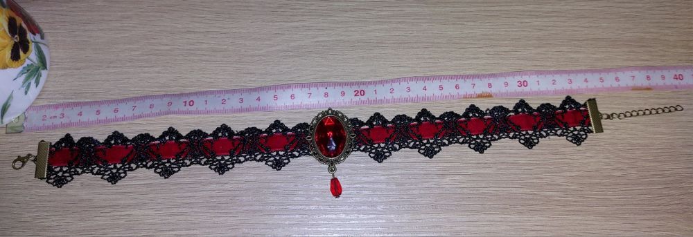 Nowy damski naszyjnik choker goth alternativ welur