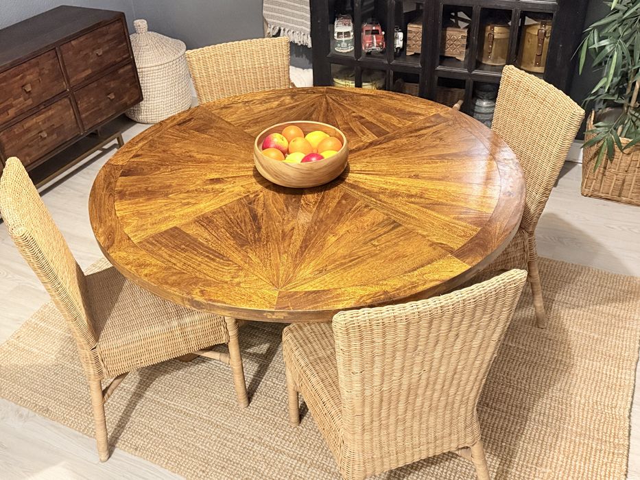 mesa, jantar, refeição, sala, teca, oriental, area, rustica