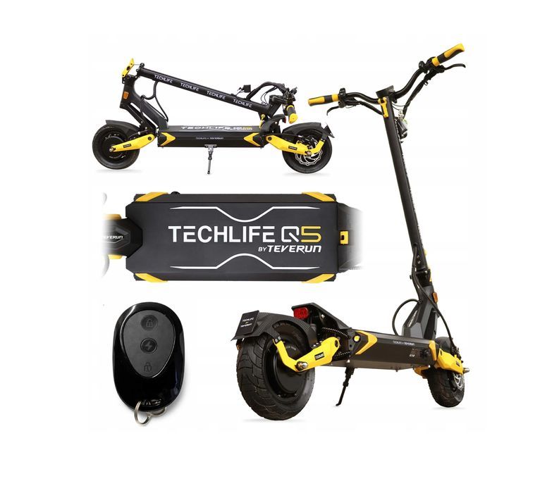 Hulajnoga Elektryczna Techlife Q5 RSX Zasięg 100km! 30Ah 52V Bateria Samsung, 3000W 70km/h TEVERUN Blade Mini, PILOT DO VMAX