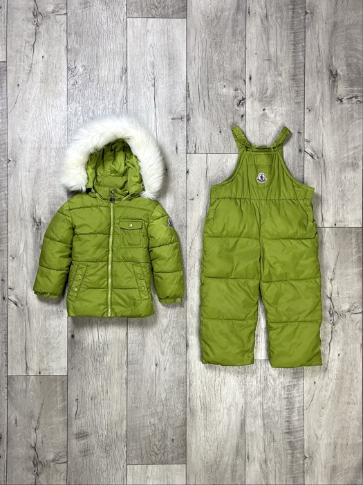 Moncler костюм комплект детский 5-6 лет зеленый зимний