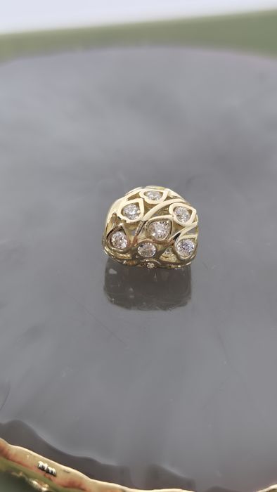 Nowy złoty charms do bransoletki typu Pandora serce ażur cyrkonie 585