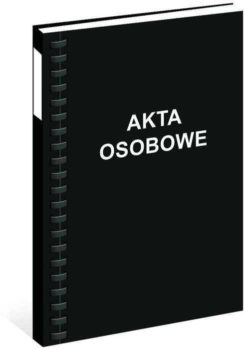 Teczka A4 akt osobowych bigowana czarna (10szt) INTERDRUK folia,