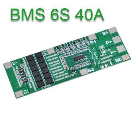 Плата конроллер заряда BMS 6S 40A с балансировкой