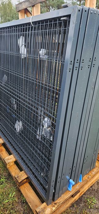 Brama PANELOWA 150x400 dwuskrzydlowa KOMPLET ANtracyt ral7016 SLUPKI