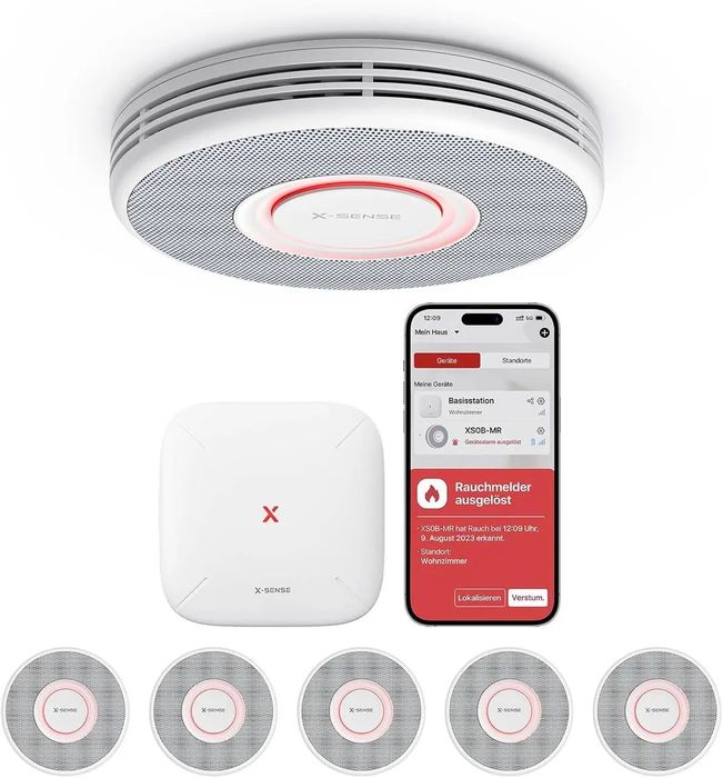 Комплект димової сигналізації з базовою станцією X-Sense Link+ Pro Smoke XS0B-MR61 5датчиків + станція