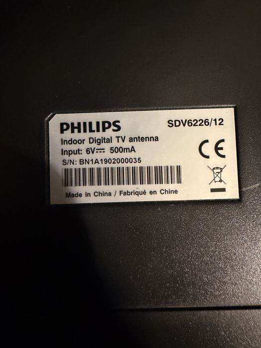 Antena pokojowa wewnetrzna PHILIPS SDV6226/12 DVB-T, DVB-T2, UHF, VHF