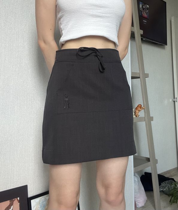 Графітова сіра міні спідниця стан новий