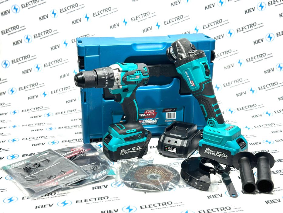 Набор 2в1 Шуруповерт+болгарка Grand ДА 20/13UBL + МШУ 20BL 2акм/4Ам