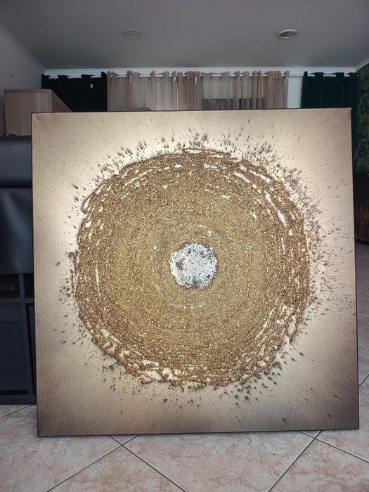 Quadro decorativo feito a mão 100×100