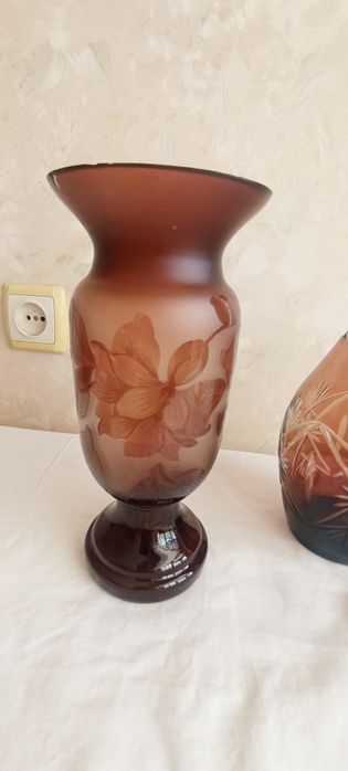 Кришталь графін Цукерниця фруктовниця бордове