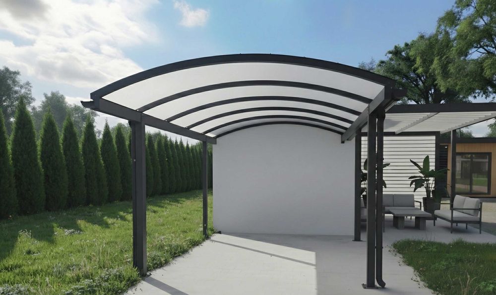 Carport Stalowa wiata na samochód 3mx5.25m wiata samochodowa LED opcja