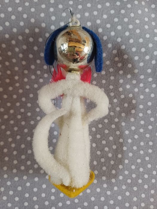 Stara Ozdoba Choinkowa Bombka PRL Pies Piesek Canis