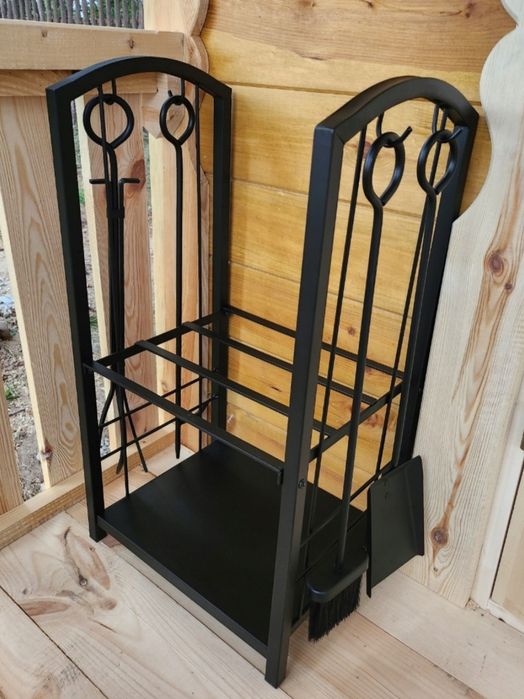 Kosz na Drewno Kominkowe Stojak Metalowy Akcesoria Przybory do Kominka