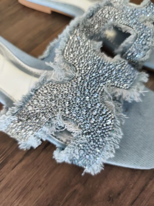 Klapki jeansowe r 40 nowe