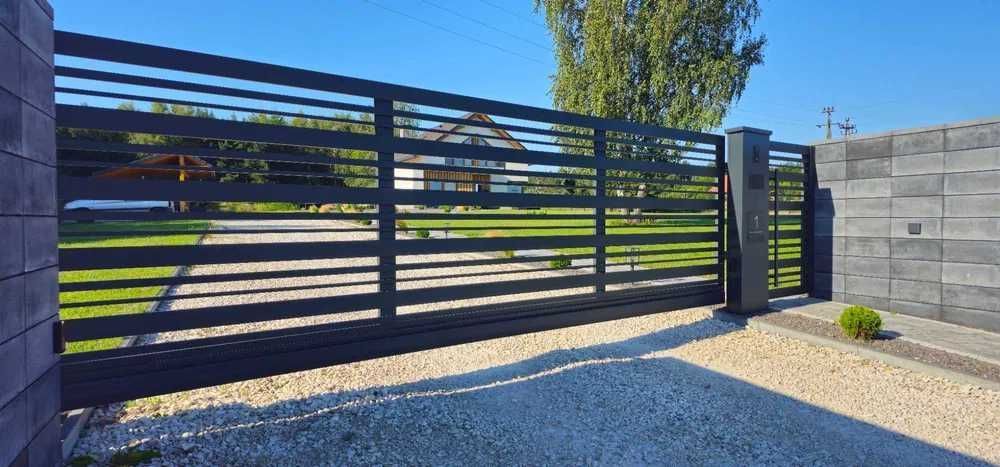 Bramy przesuwne, dwuskrzydłowe, furtki, przęsła- OGRODZENIE ALUMINIOWE